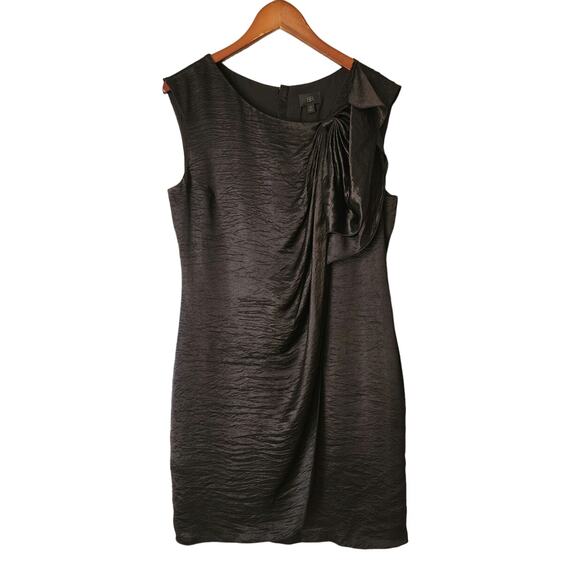 Banana Republic BR Monogram Textured Drape Detail Little Black Dress - Picture 1 of 7